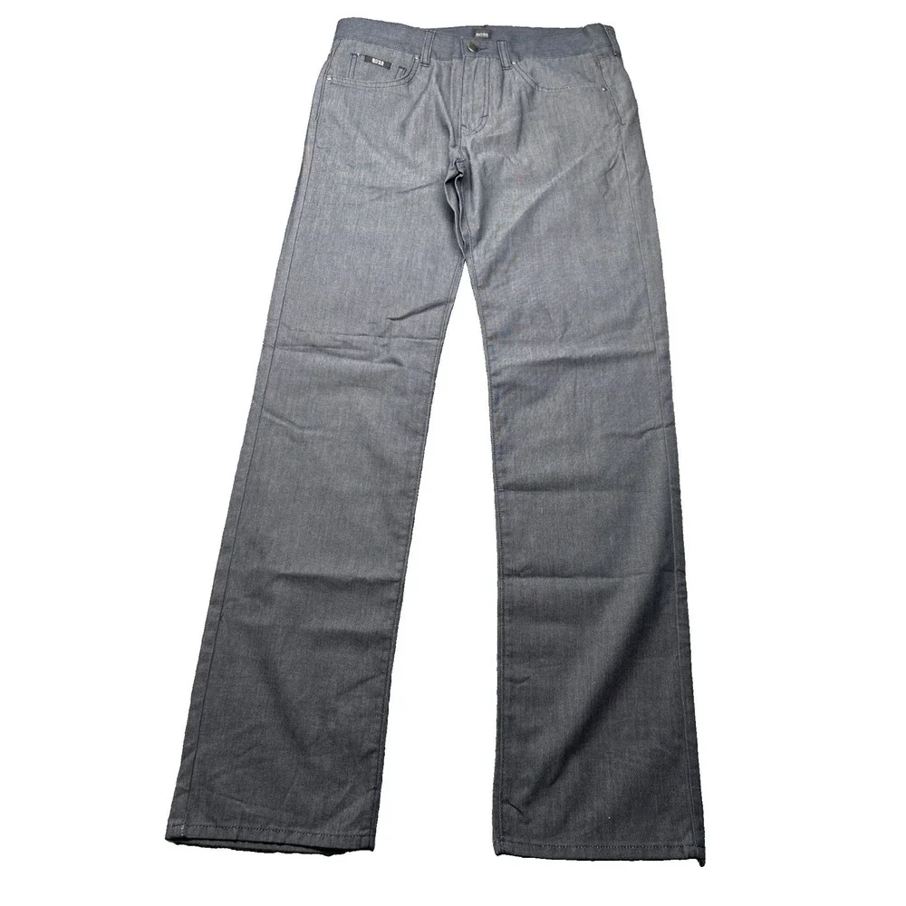 Hugo Boss Mens Pants 32x34 Blue Gray Regular Fit Kansas-10 Dress Trousers